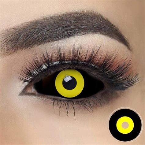 black and yellow contact lenses