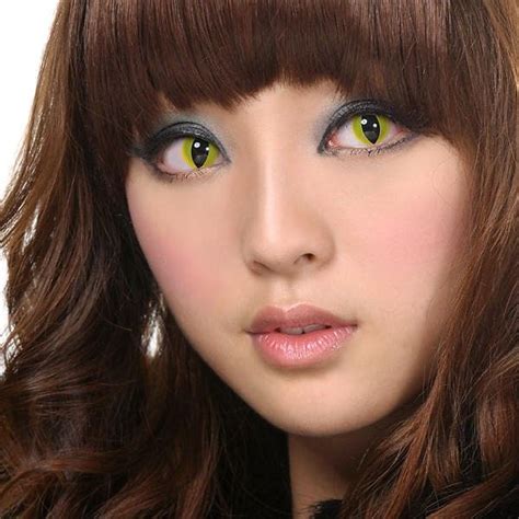 cat eye contact lenses green