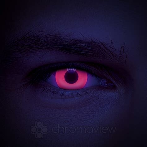 glowing red contact lenses